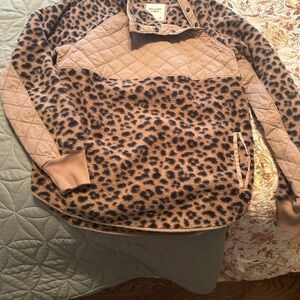 Leopard Print Quilted Pullover